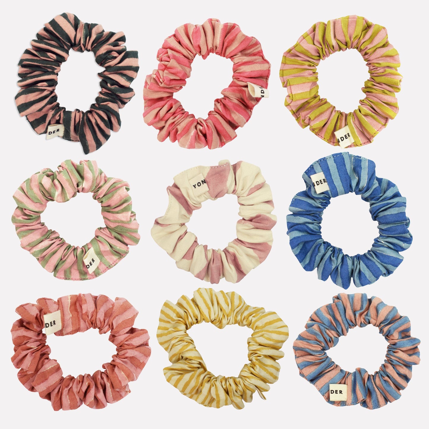 YONDER. - Cotton Mini Scrunchie Duo | Lemon Mix
