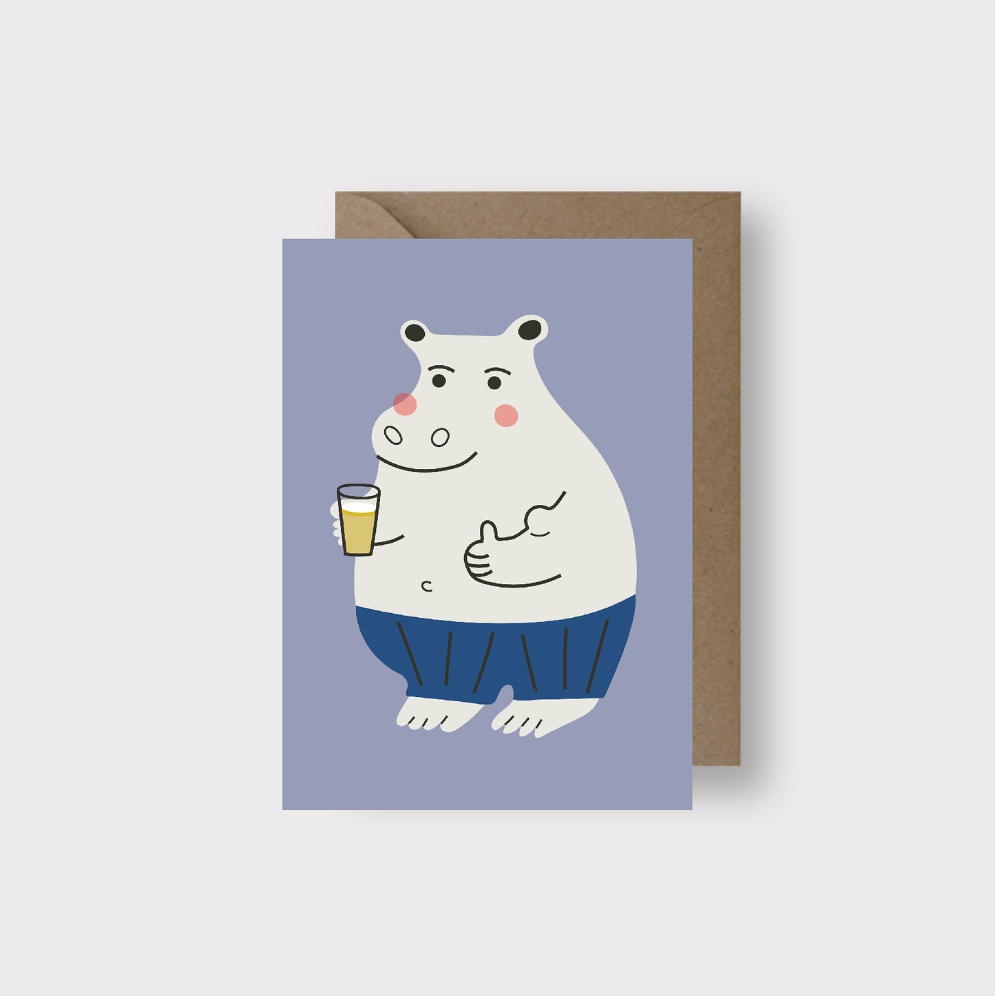 Seekprint - Cheers, Hippo! Greeting Card