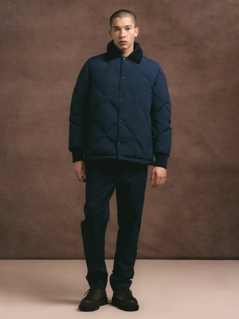 Dunbar Padded Jacket in Dark Navy Recycled Nylon