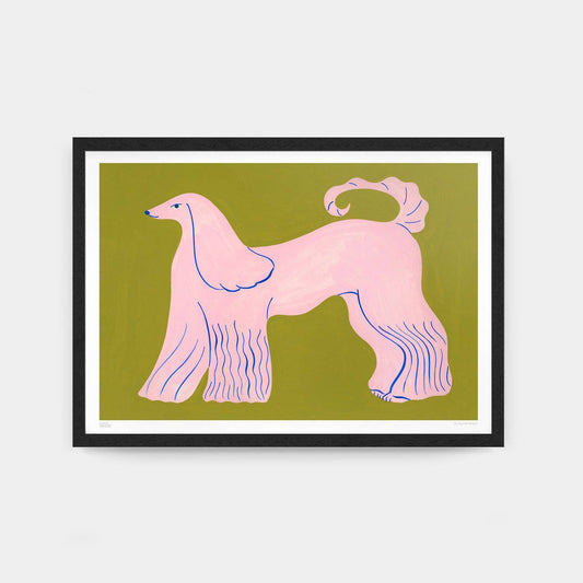 Evermade - A2 l Pink Afghan Hound Art Print