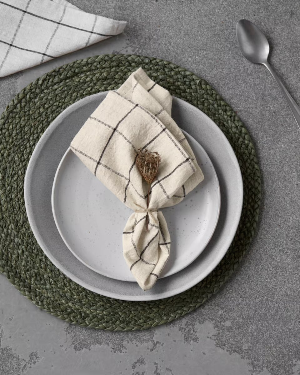 Check Napkins - Black/Off-white