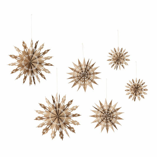 Star Ornament, Nature, FSC® Mix, Paper, Set of 6
