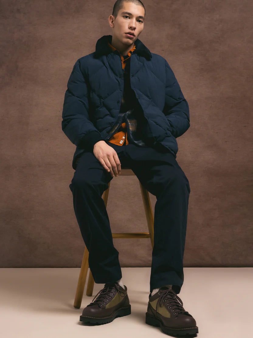 Dunbar Padded Jacket in Dark Navy Recycled Nylon