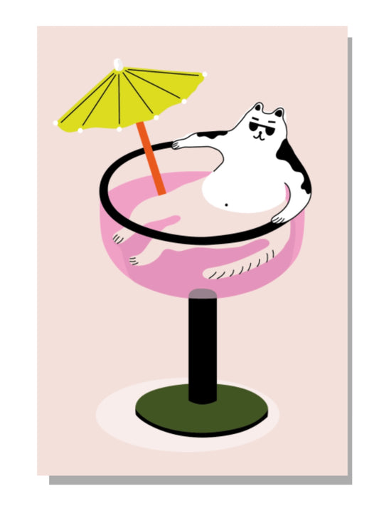 Lounging Cat Greetings Card