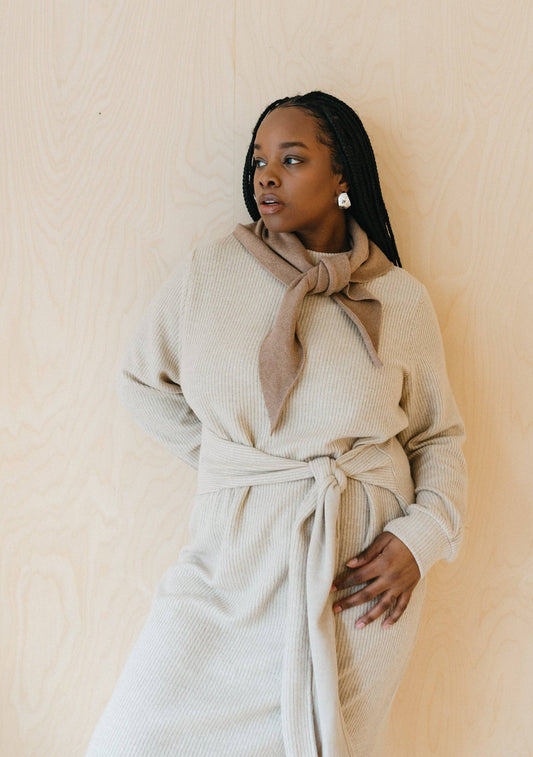 TBCo - Merino Triangle Scarf in Coffee