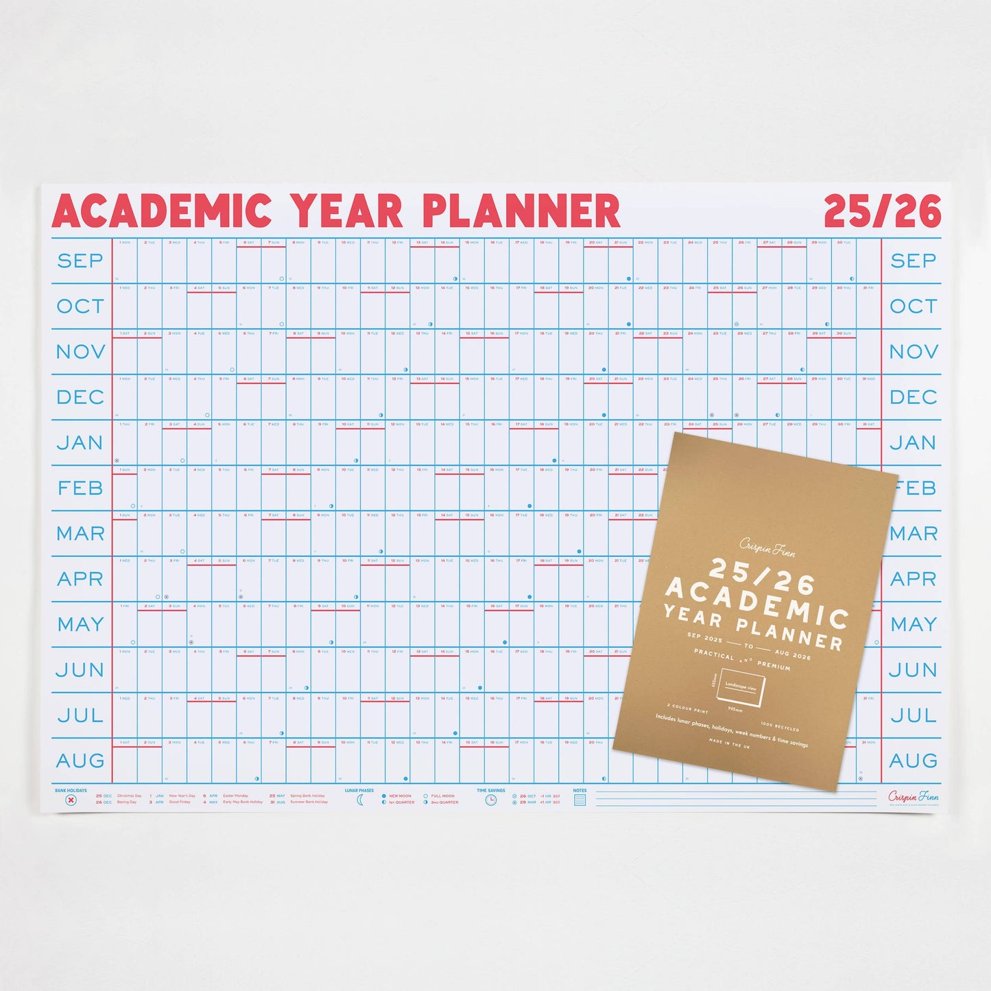 Crispin Finn - 2025/2026 Academic Year Planner - Landscape View