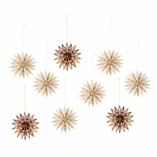 Star Ornament, Nature, FSC® Mix, Paper, Set of 9