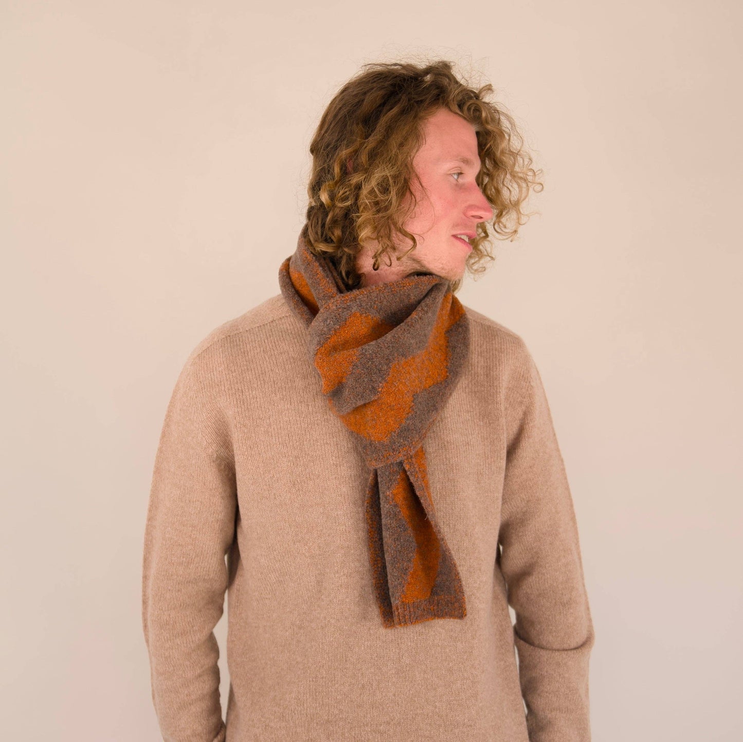 Origin Knitwear - Soufflé - Thames Scarf - Light Brown_Oxide