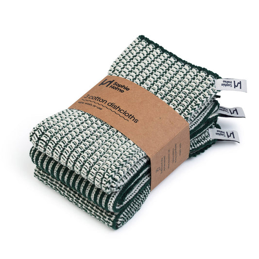 Sophie Home Ltd - Reusable & Eco-Friendly Cotton Dishcloths: Textured Forest