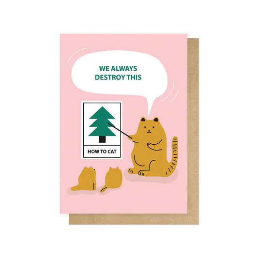 East End Prints - Cats Planning Christmas Greetings Card