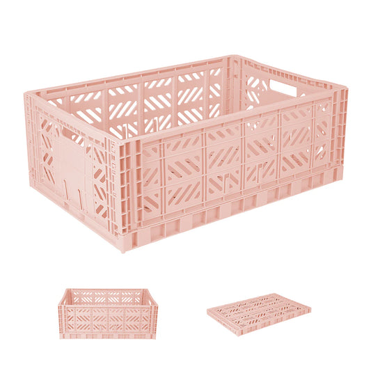 Maxi Foldable Crate, Milk Tea