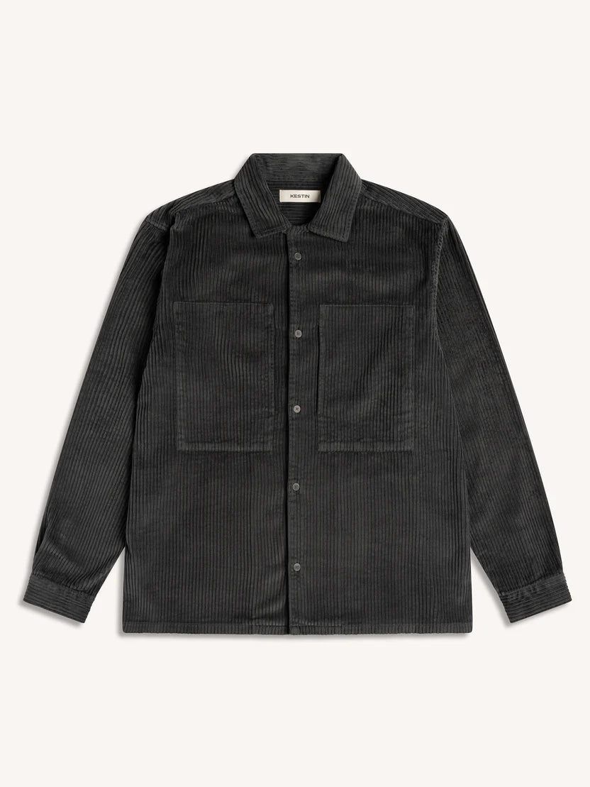 Durno Overshirt in Charcoal Jumbo Cord