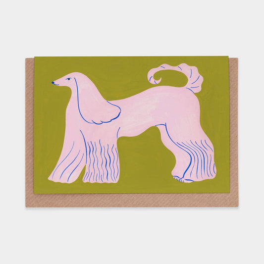 Evermade - Pink Afghan Hound Greetings Card