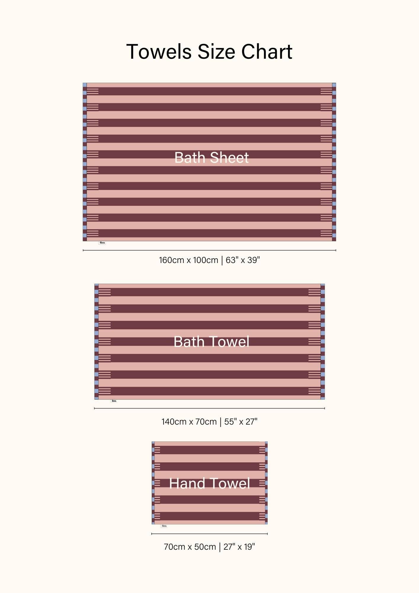 TBCo - Terry Cotton Towels in Pink Stripe