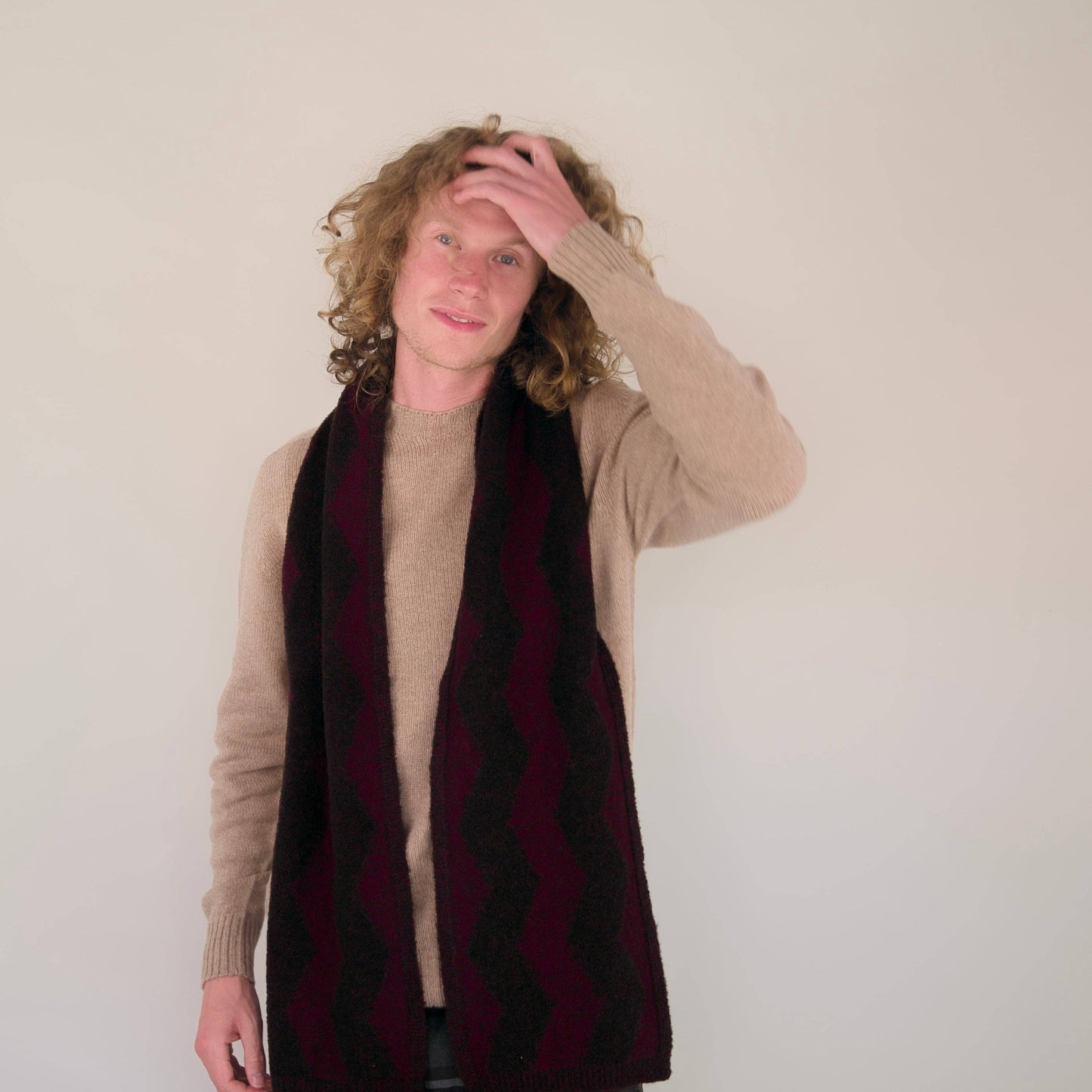 Origin Knitwear - Soufflé - Thames Scarf - Brown_Bordeaux