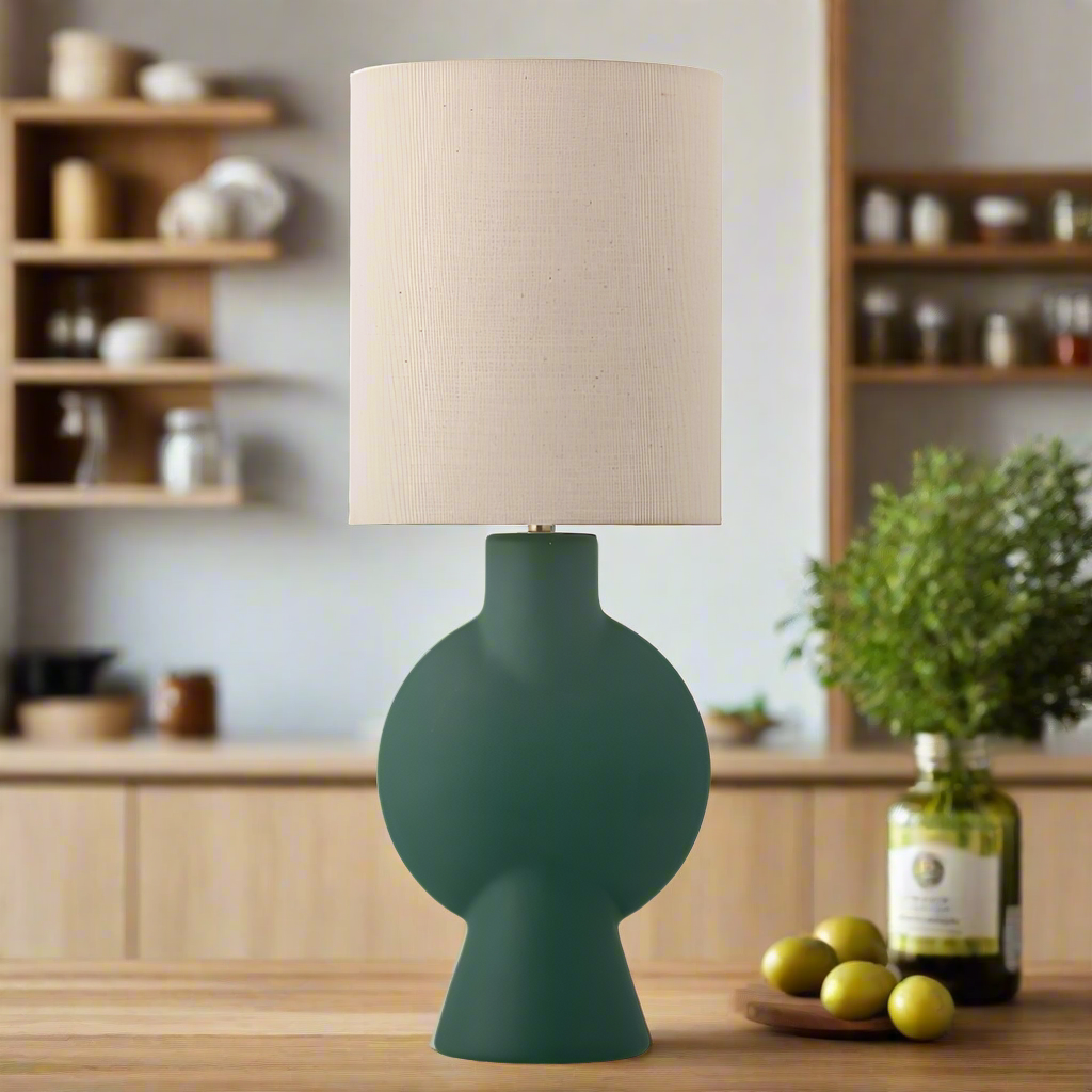 Sergio Table Lamp, green, stoneware