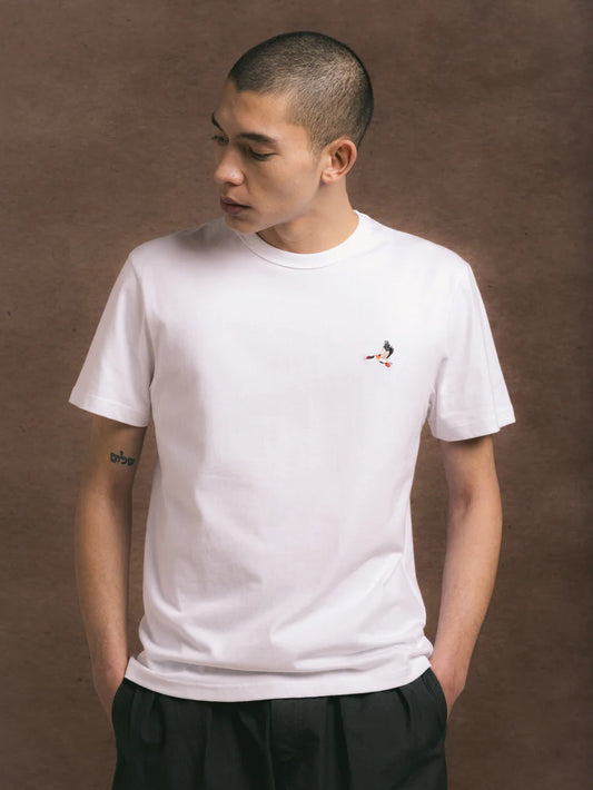 Cargill Tee in White Duck Embroidery
