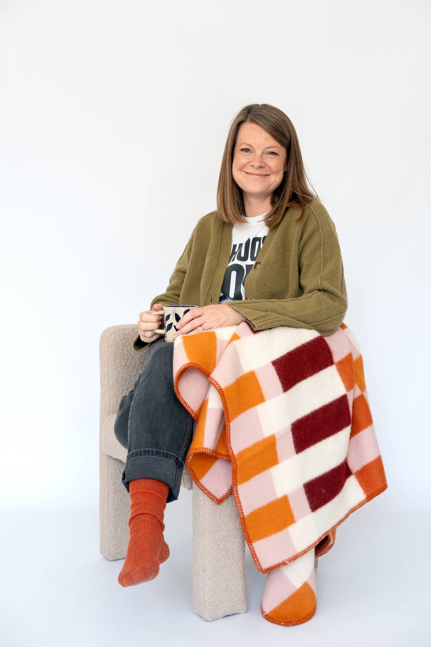 Sophie Home Ltd - Wool Throw Blanket: Studie Orange