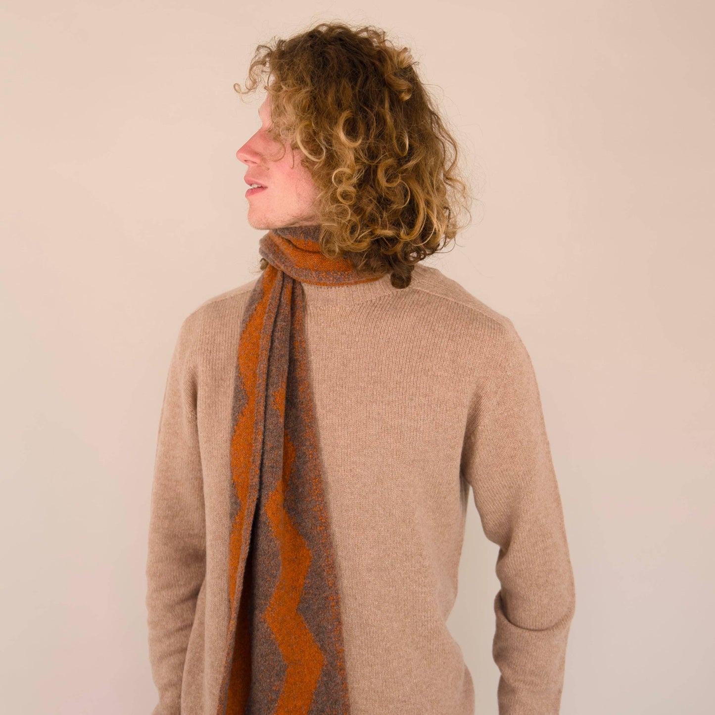 Origin Knitwear - Soufflé - Thames Scarf - Light Brown_Oxide