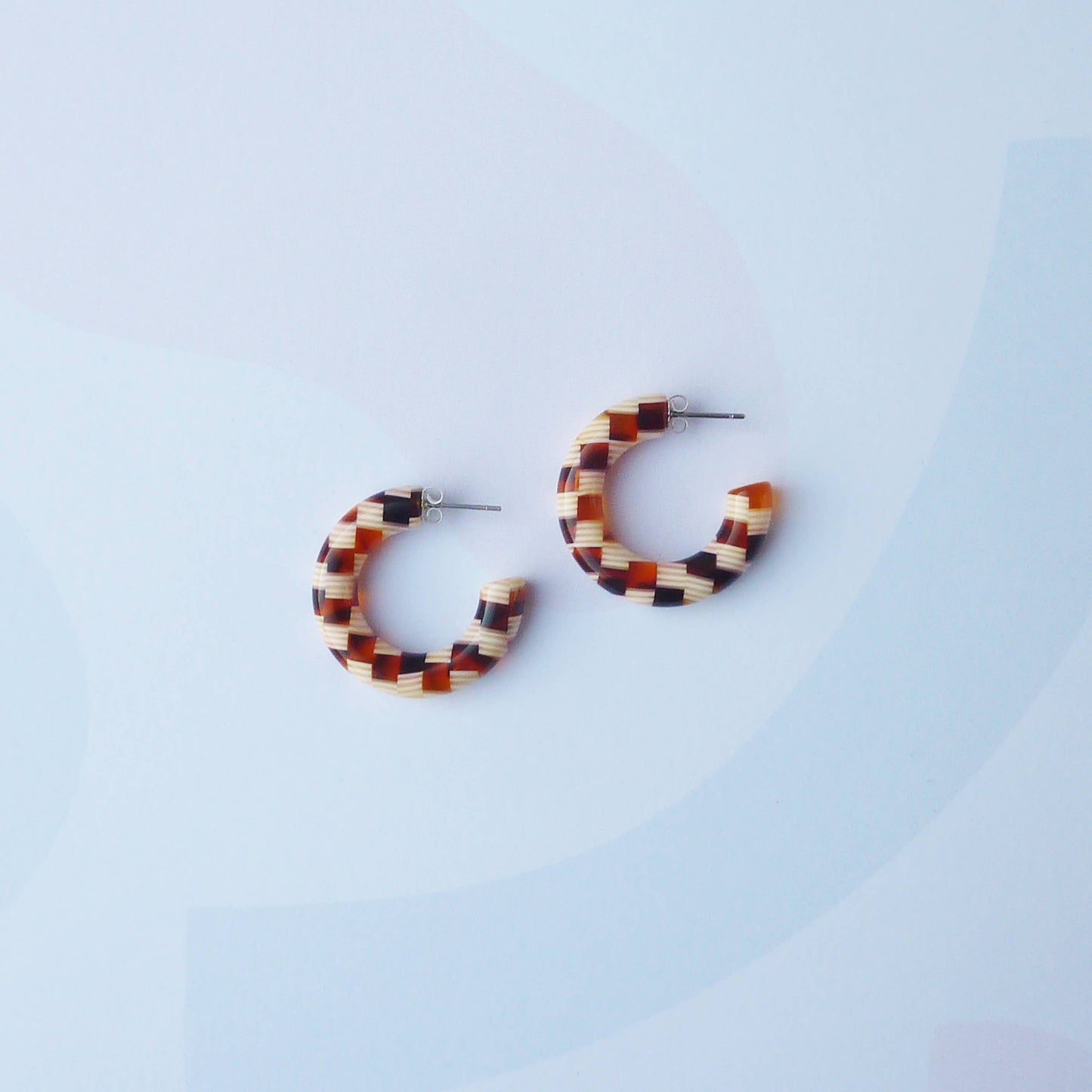 Custom Made - Honey Checker Hoop Earrings