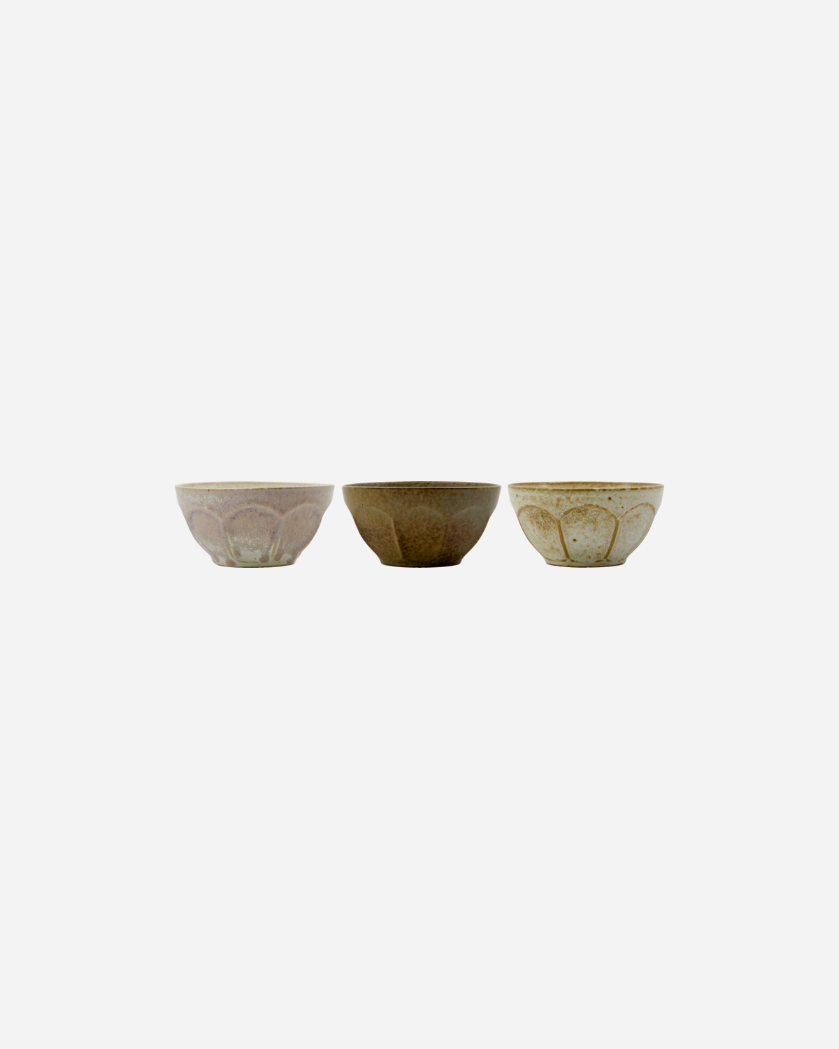 Set of 3 Bowls, Arch, Off-white/Beige/Green