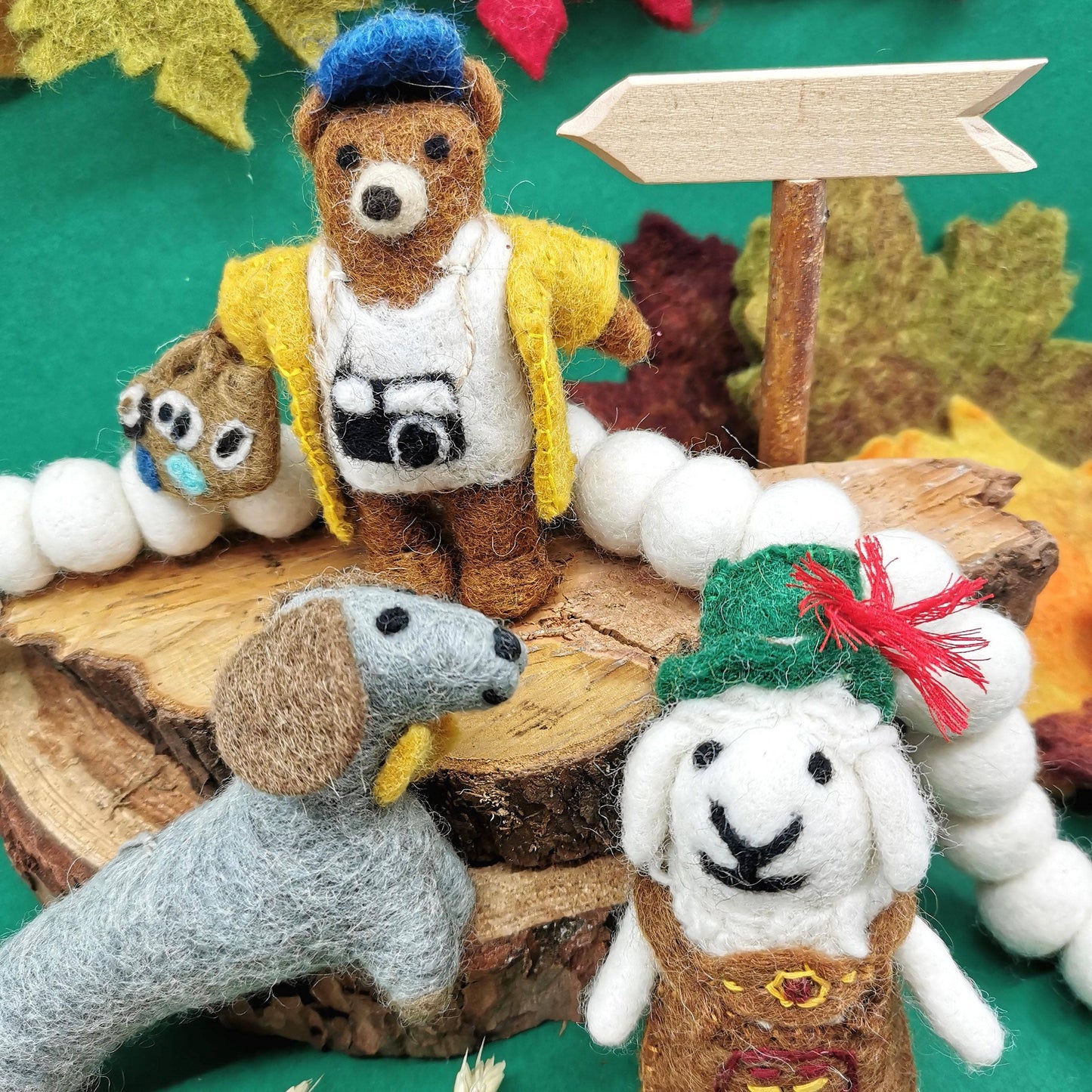 Felt So Good - Handmade Felt Dapper Dachshund Hanging Decoration