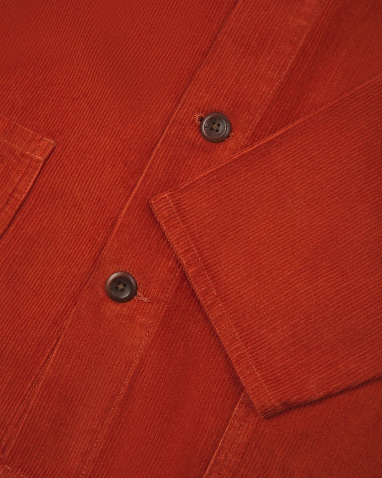 #3001 buttoned cord overshirt - rust