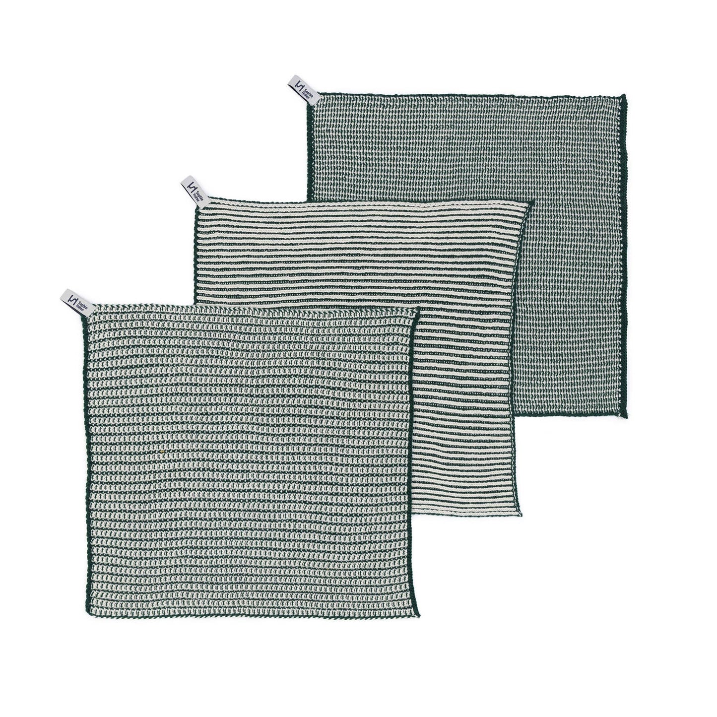 Sophie Home Ltd - Reusable & Eco-Friendly Cotton Dishcloths: Textured Forest