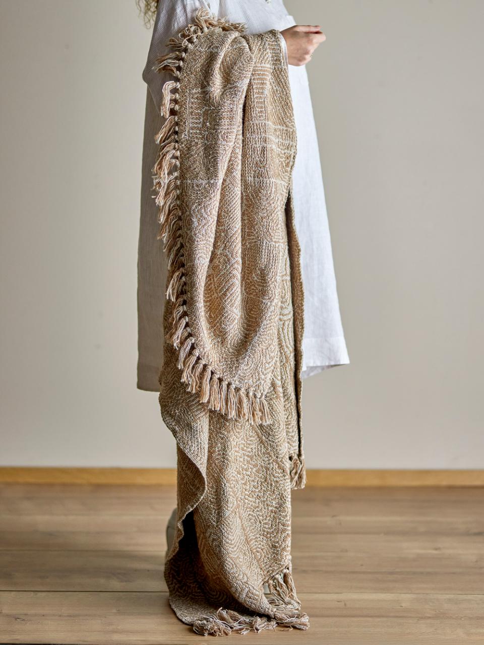 Bresso Throw, Brown, Recycled Cotton