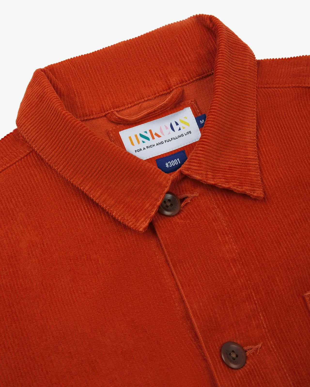 #3001 buttoned cord overshirt - rust