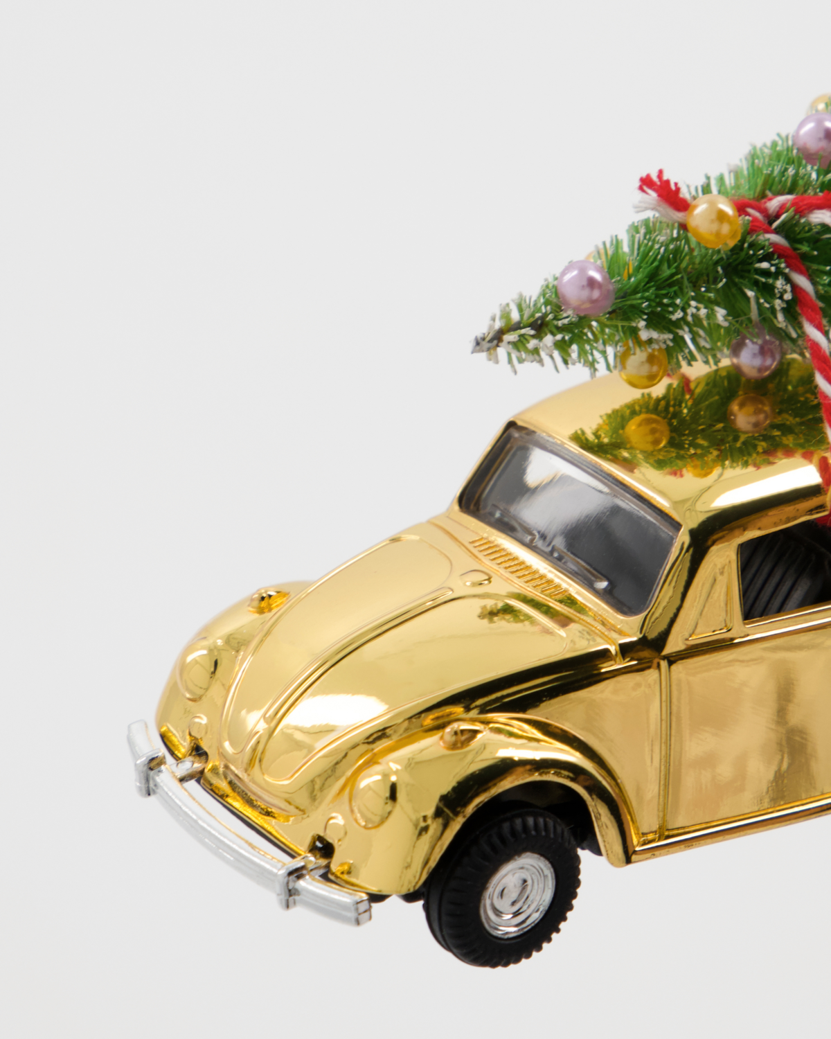 Decoration, Mini Xmas car, Golden
