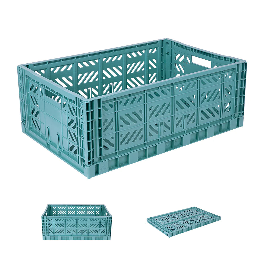 Maxi Foldable Crate, Teal