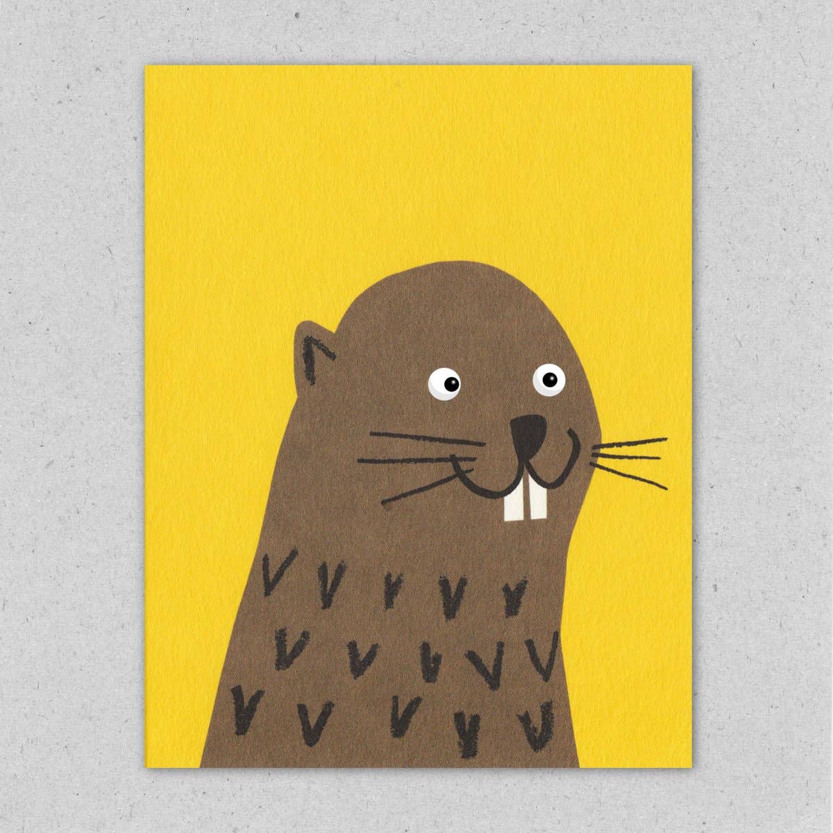 Beaver Everyday Greeting Card, Offset Printed