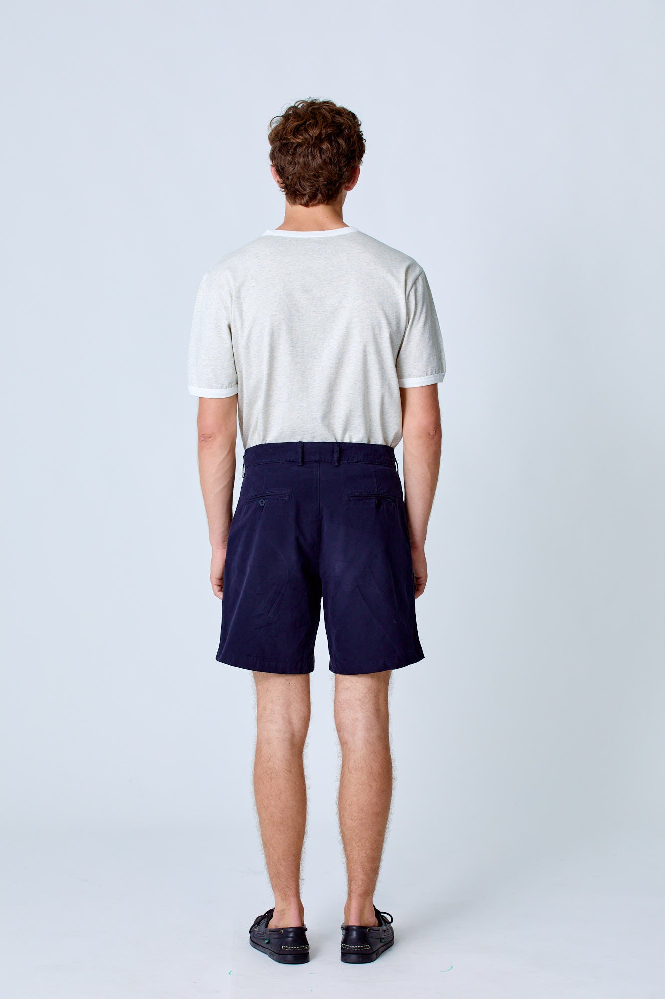 LAPA, Relaxed Pleated Shorts, Navy Canvas