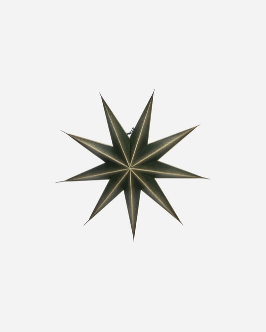 Star, 9-Point, Green & Champagne