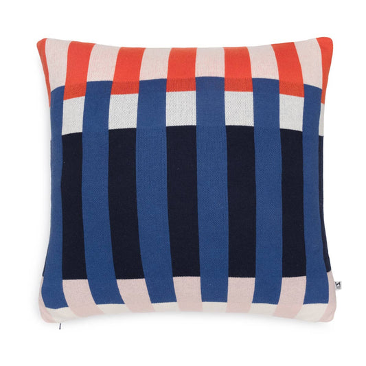 Sophie Home Ltd - Cotton Knit Throw Pillow/Cushion Cover: Studie Navy