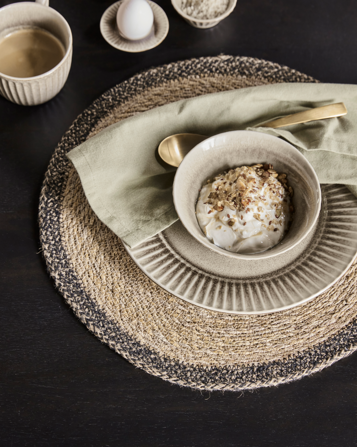 Placemat, Space, Black/Natural