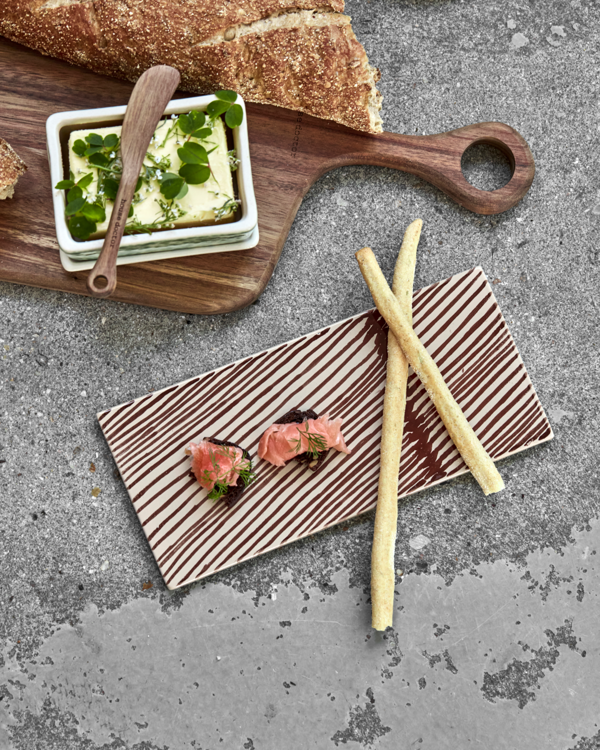 Serving board, pair, Diva, Brown