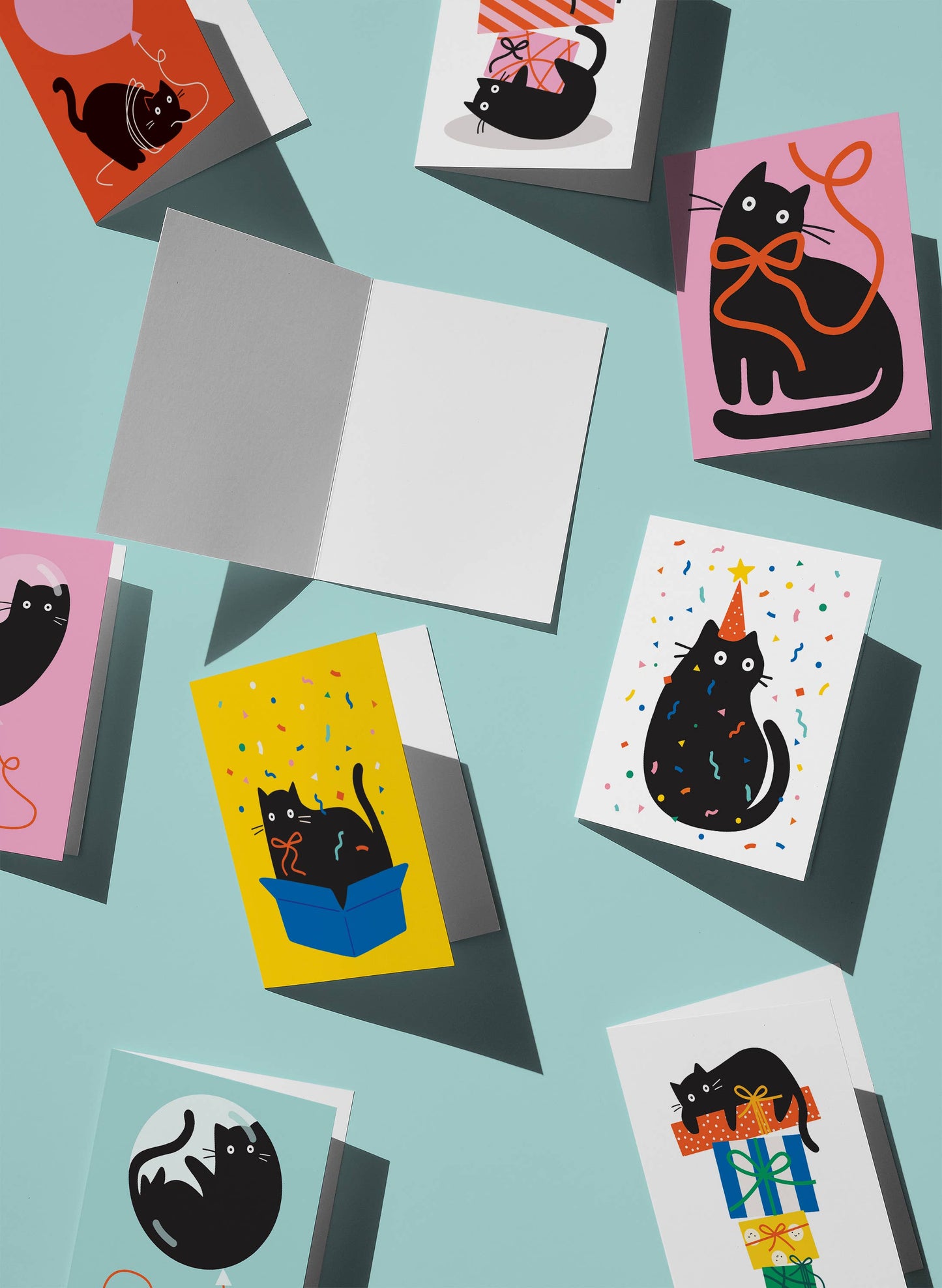 Graphic Factory - Party Cat Confetti Greeting Card