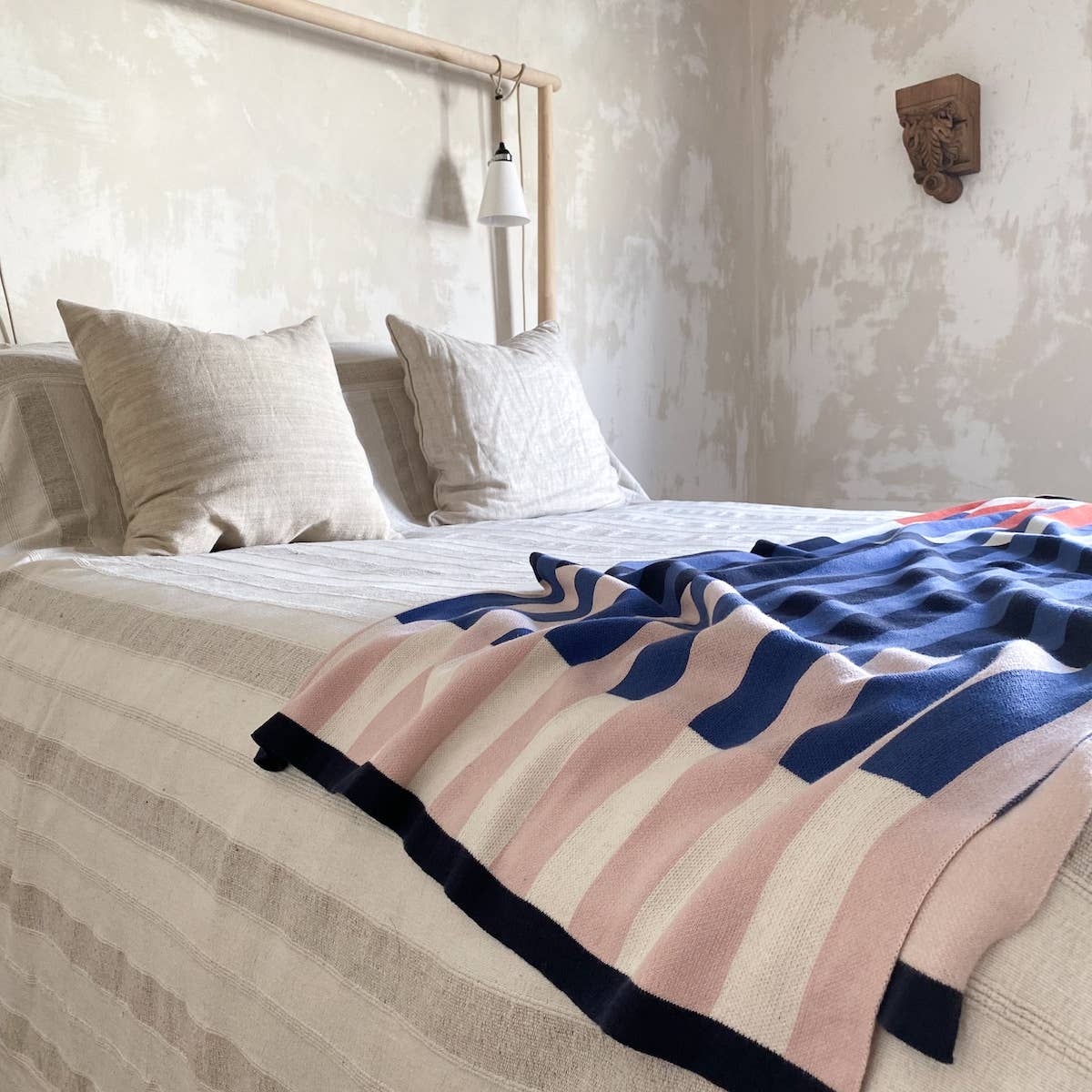 Sophie Home Ltd - Cotton Knit Throw Blanket: Studie Navy