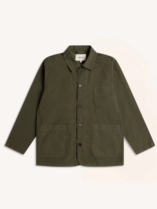 Huntly Jacket in Dark Olive Cotton Ripstop