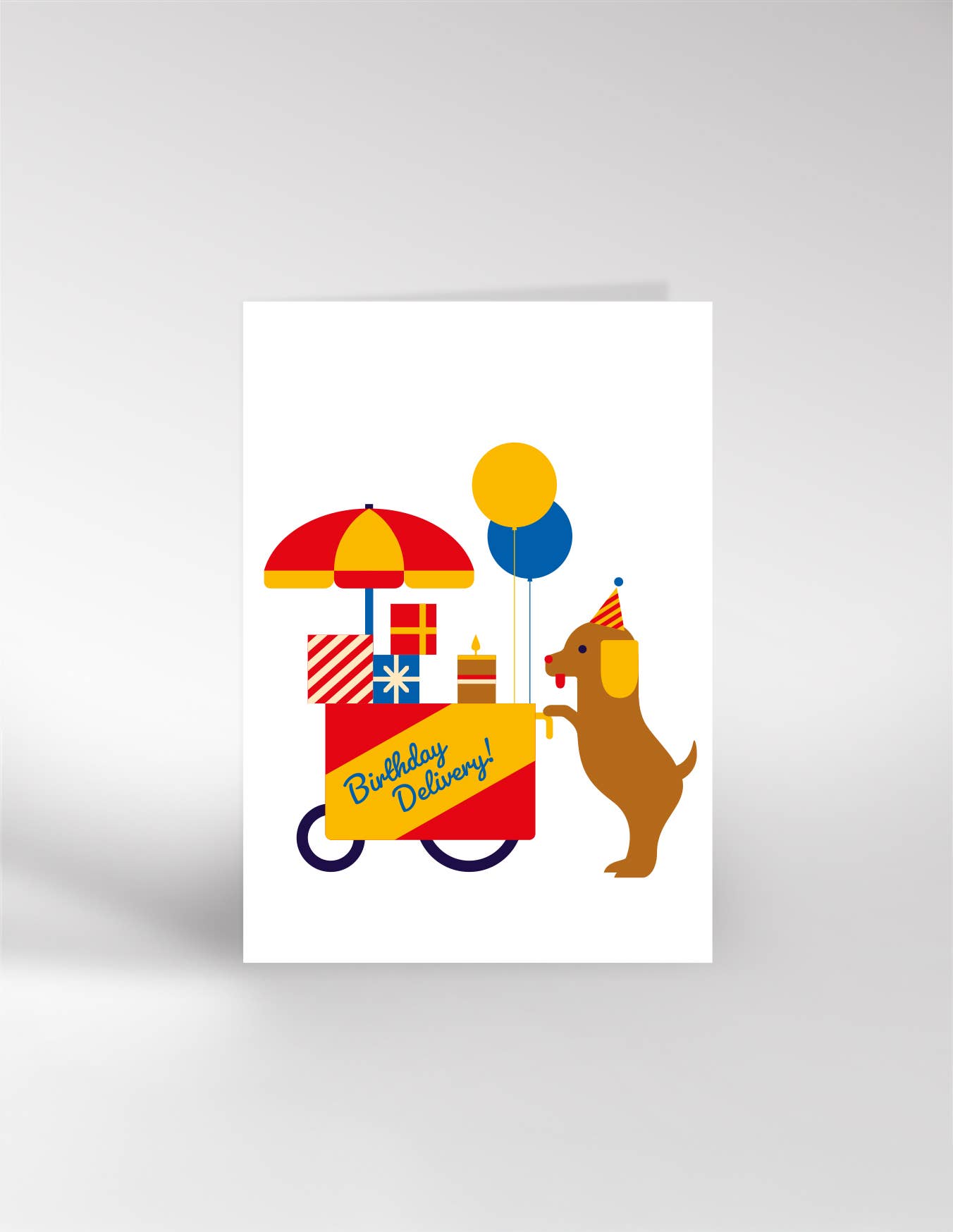 Dog Wagon Birthday Card