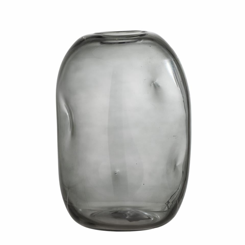Vinda Vase, Grey, Glass