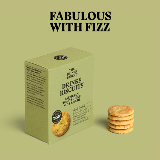 The Drinks Bakery - Drinks Biscuits - Parmesan Cheese & Sweet Basil 110g