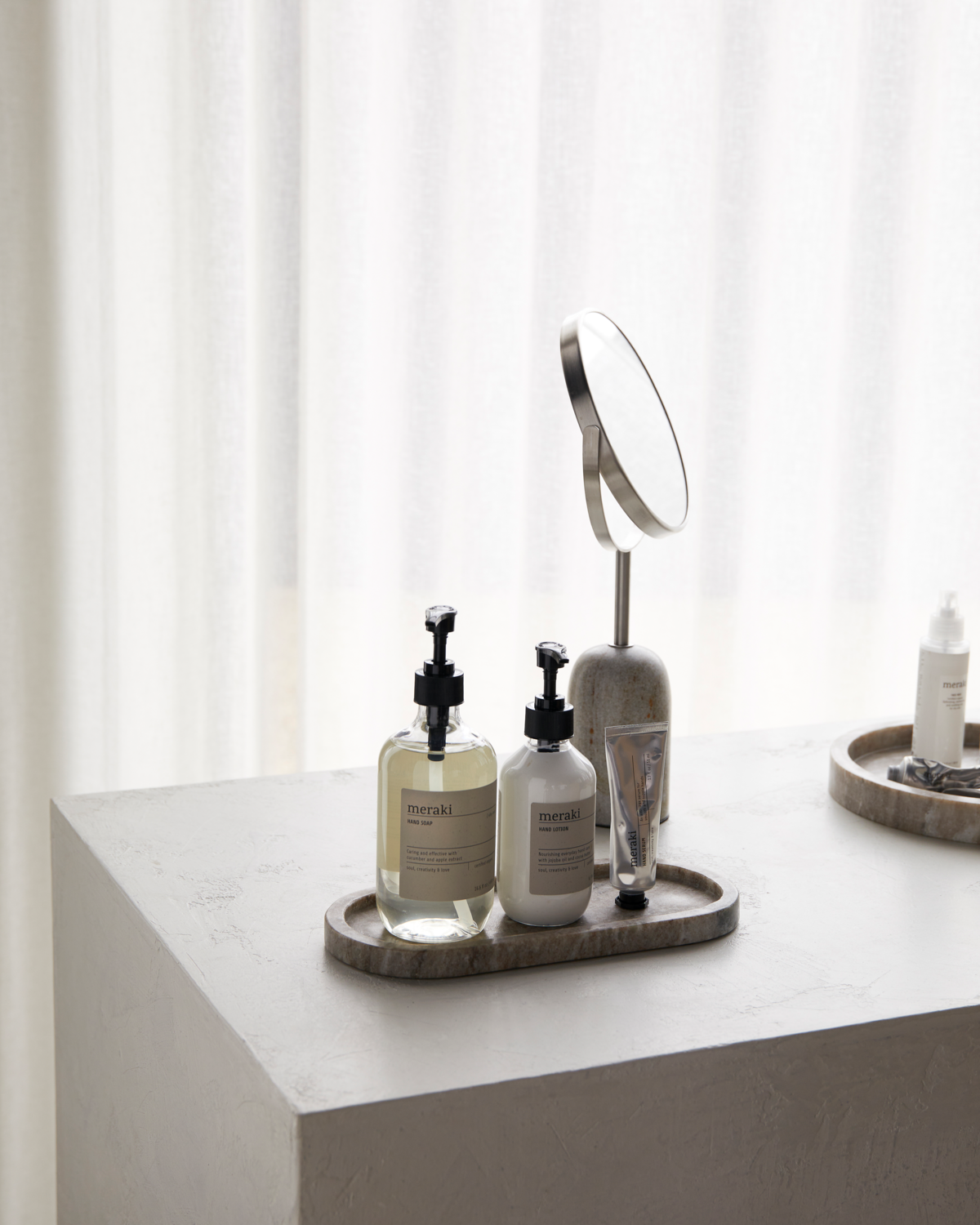 Tray, Meraki, Marble, Beige, Large