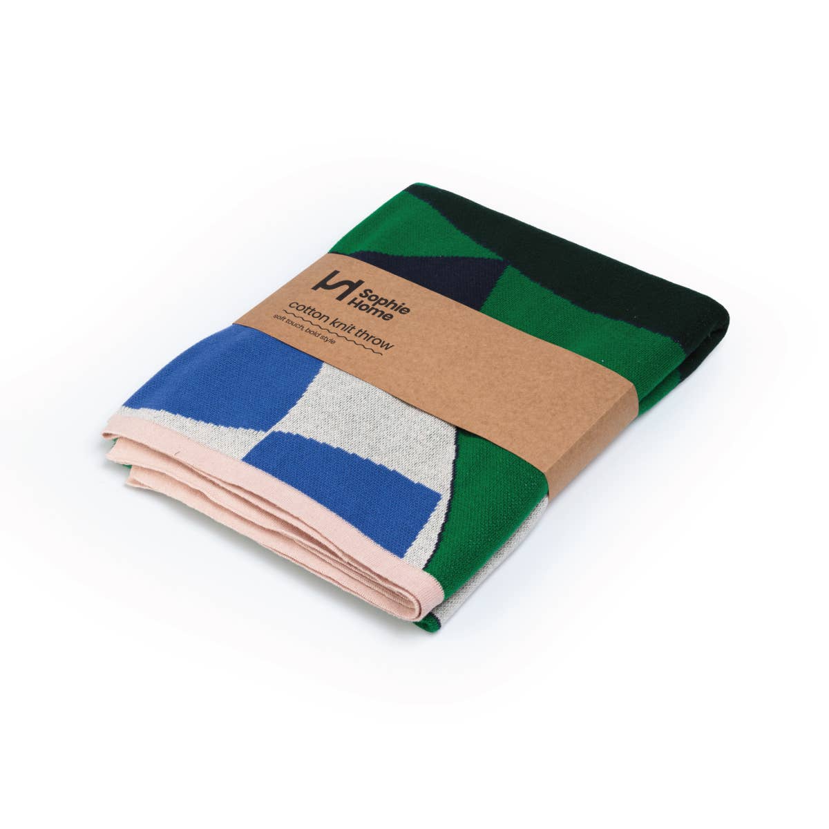 Sophie Home Ltd - Cotton Knit Throw Blanket: Bud Green