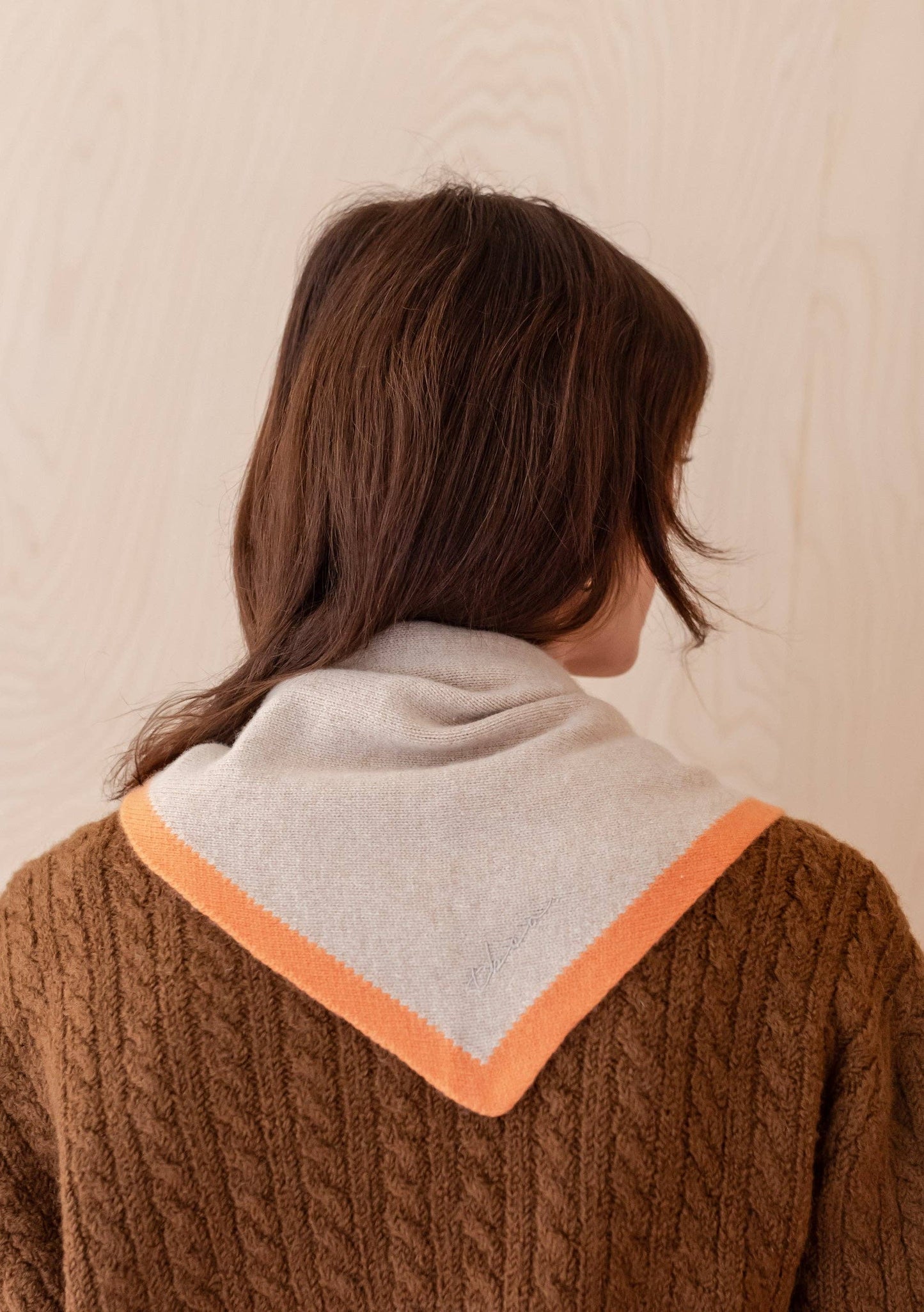 TBCo - Merino Triangle Scarf in Camel & Apricot