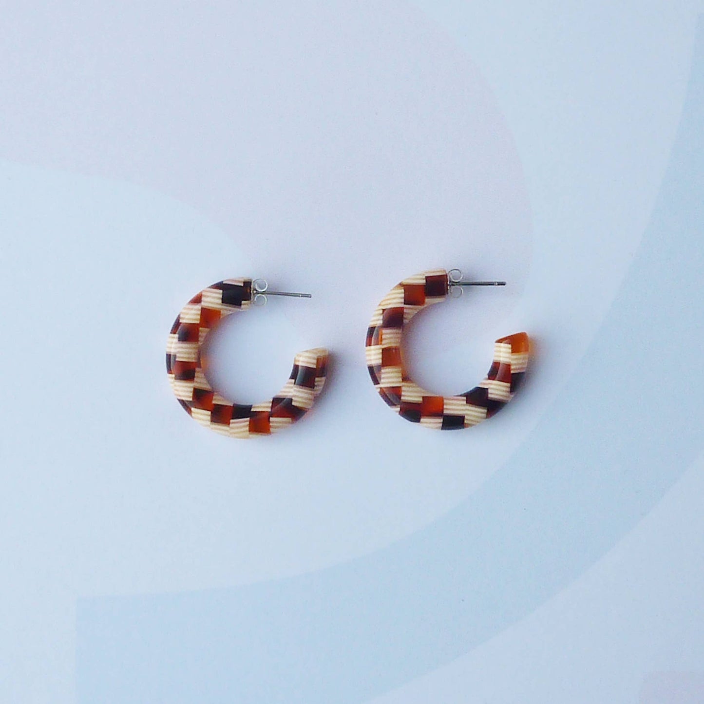 Custom Made - Honey Checker Hoop Earrings