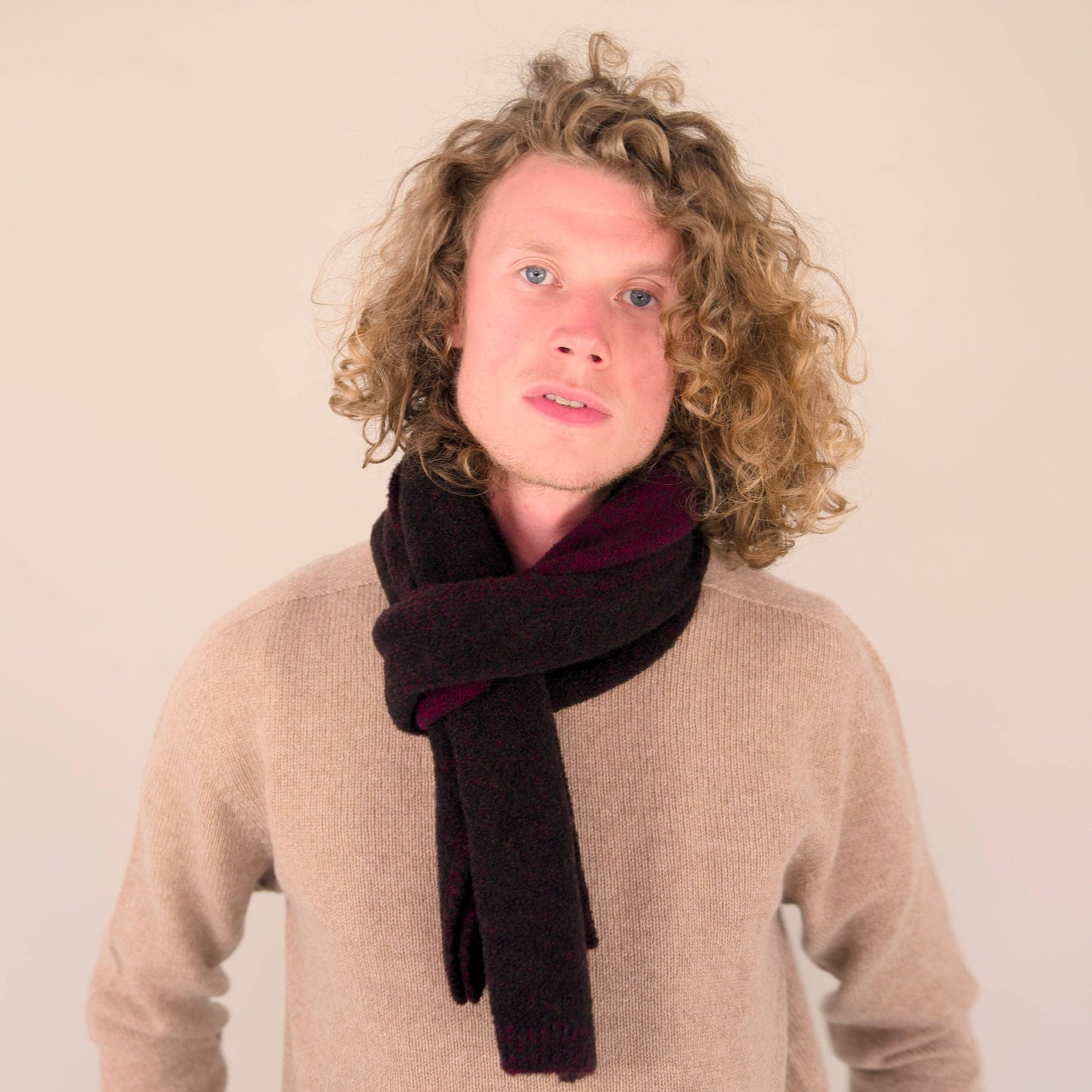 Origin Knitwear - Soufflé - Piccadilly Scarf - Brown Velvet