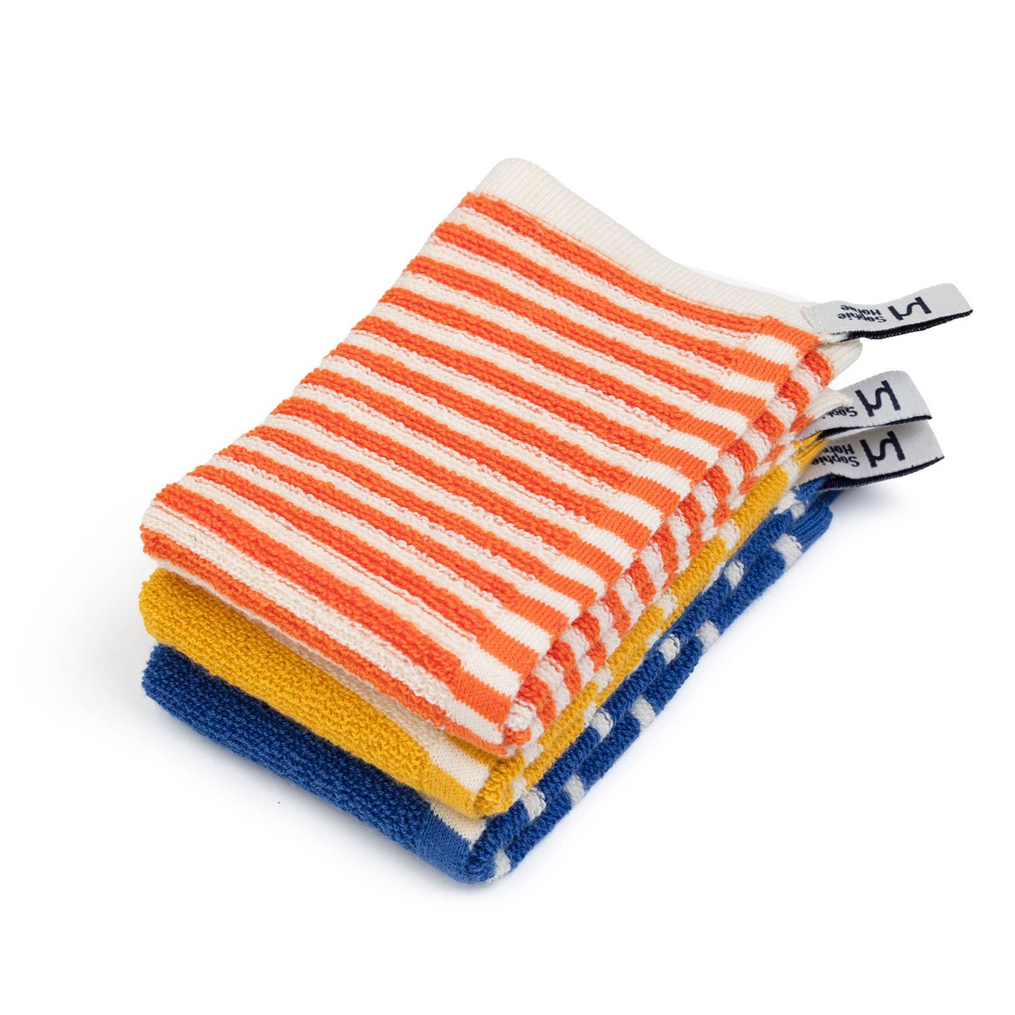 Sophie Home Ltd - Resusable & Eco-Friendly Washcloths: Striped Orange